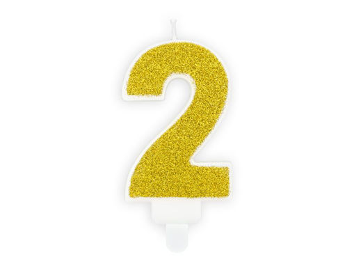 Picture of BIRTHDAY CANDLE GOLD NUMBER 2